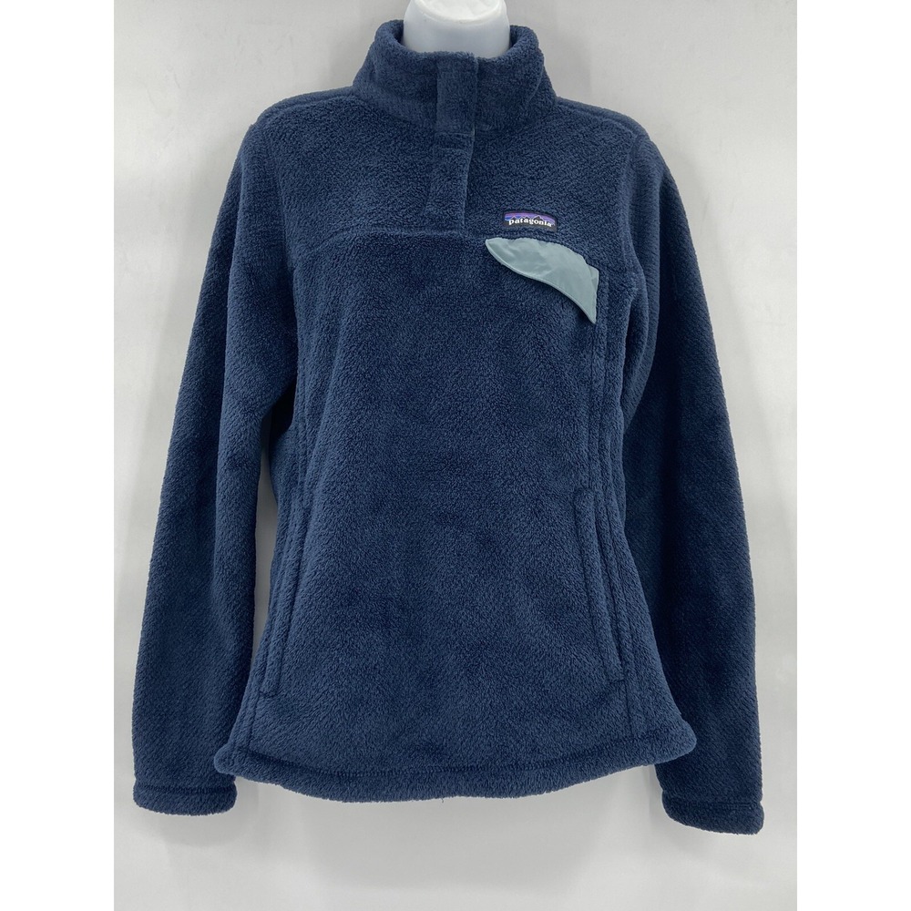 Patagonia Women's Navy Snap-T Fleece Pullover Jacket PolarTec Thermal Pro Sz M